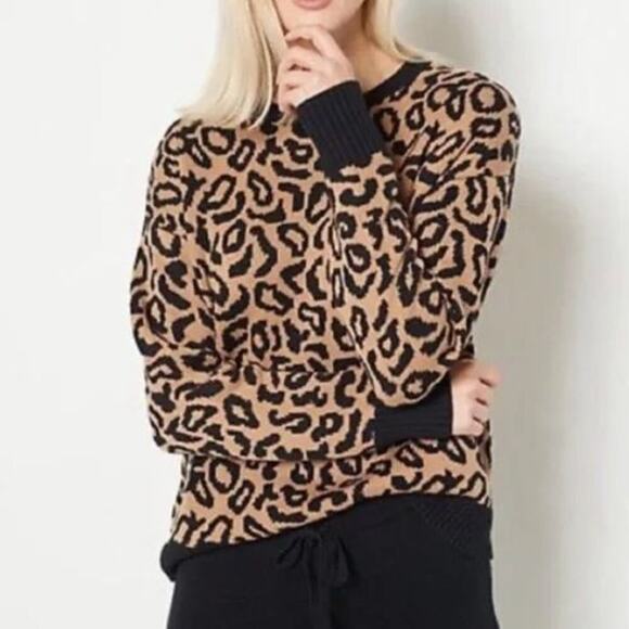 Jason Wu leopard print cotton/acrylic sweater, size 2X - Picture 8 of 8